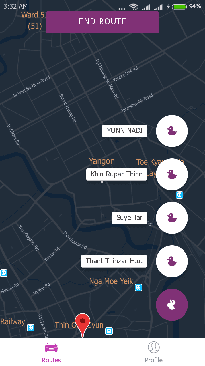 An image of Lan Kyone App, Route Panel
