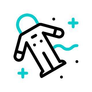 Animated icon of an astronaut wandering in space